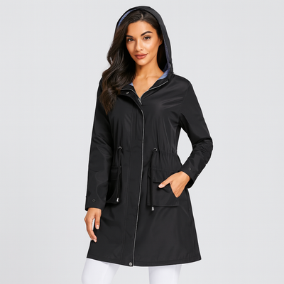 Parka-Jacke | Mit Kapuze | Kordelzug in der Taille | Wasserdichte Jacke | Damenmäntel