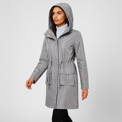 Parka-Jacke | Mit Kapuze | Kordelzug in der Taille | Wasserdichte Jacke | Damenmäntel