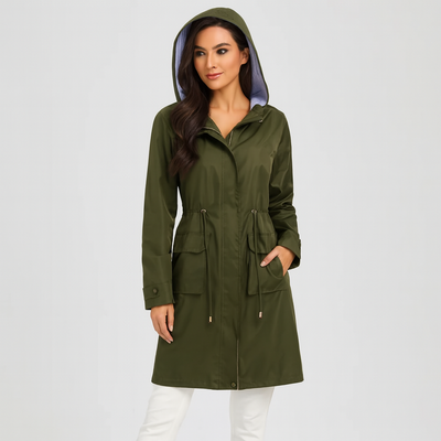 Parka-Jacke | Mit Kapuze | Kordelzug in der Taille | Wasserdichte Jacke | Damenmäntel