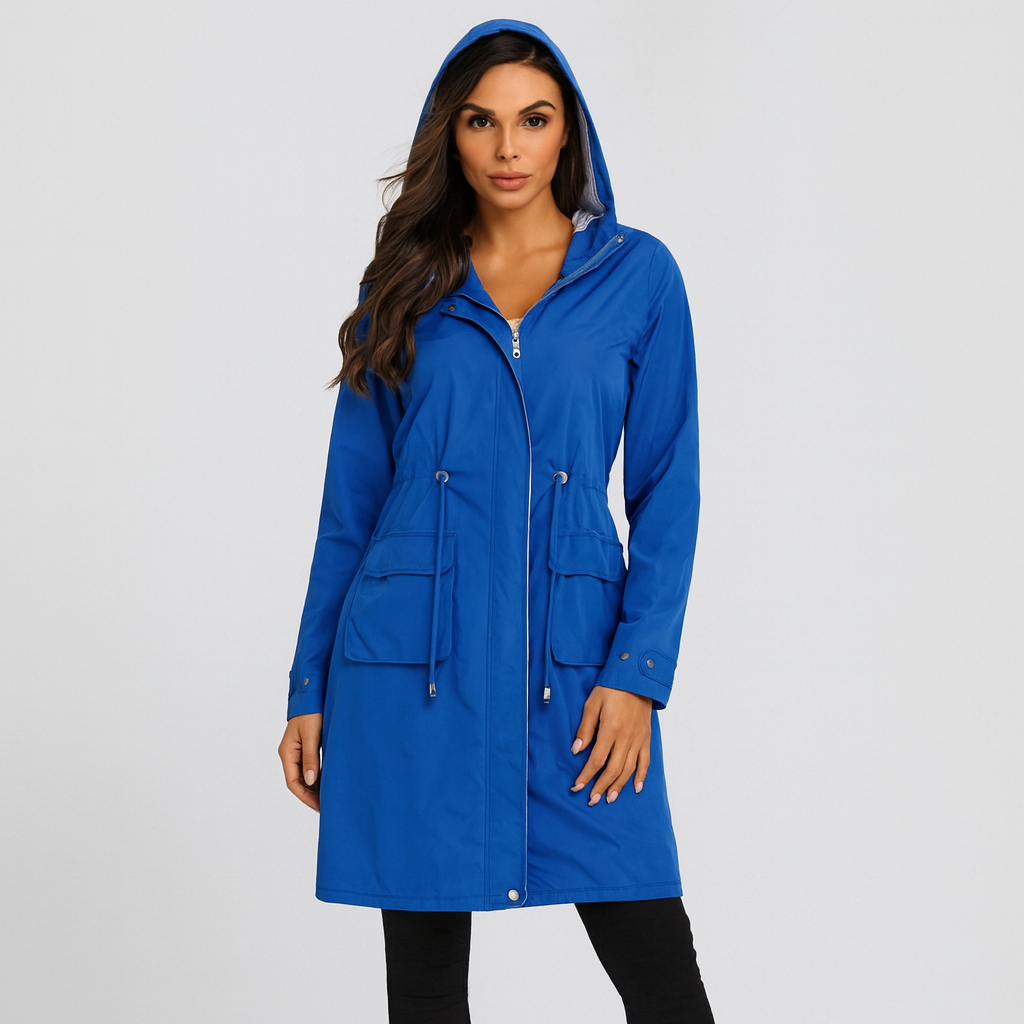 Parka-Jacke | Mit Kapuze | Kordelzug in der Taille | Wasserdichte Jacke | Damenmäntel