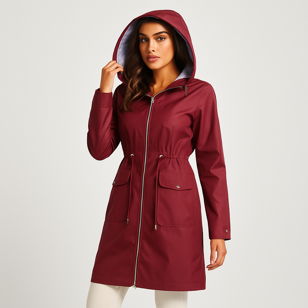 Parka-Jacke | Mit Kapuze | Kordelzug in der Taille | Wasserdichte Jacke | Damenmäntel