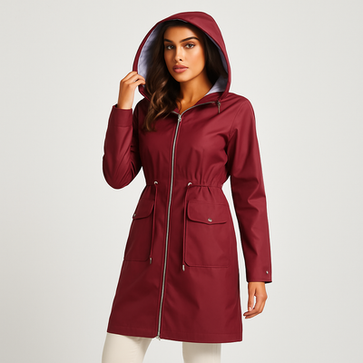 Parka-Jacke | Mit Kapuze | Kordelzug in der Taille | Wasserdichte Jacke | Damenmäntel