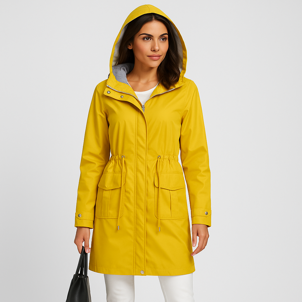 Parka-Jacke | Mit Kapuze | Kordelzug in der Taille | Wasserdichte Jacke | Damenmäntel