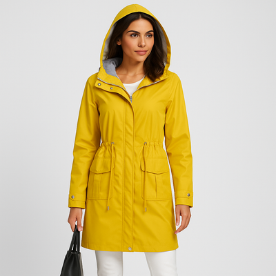 Parka-Jacke | Mit Kapuze | Kordelzug in der Taille | Wasserdichte Jacke | Damenmäntel