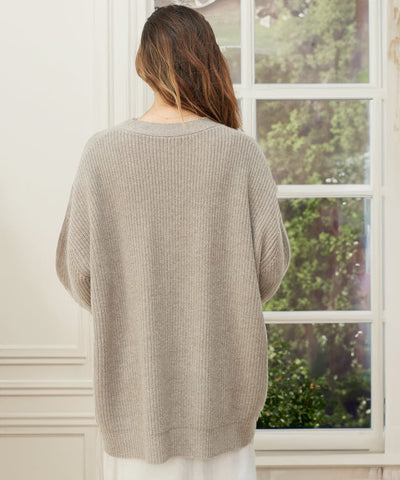 Übergroßer Strickcardigan – V-Ausschnitt – Knopfleiste – Strickcardigan – Damenstrickmode