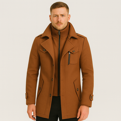 Winterjacke – kurz – mit Reißverschluss – Wollmantel – Wintermantel für Männer