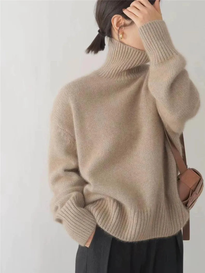 Strickpullover | Rollkragenpullover | Kaschmir | Oversized-Pullover | Damenstrickmode