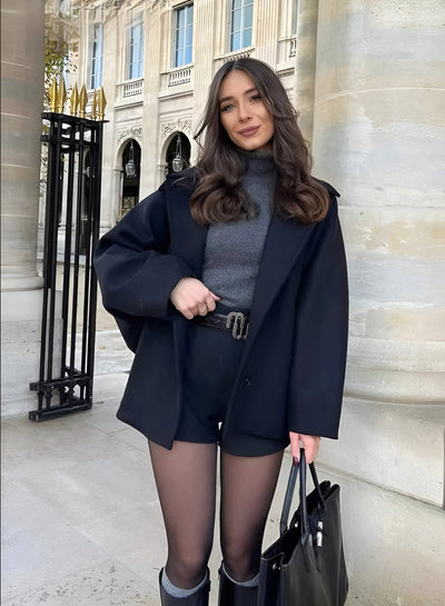 Lizzy | Trendy oversized wollen jas-Grace Aura