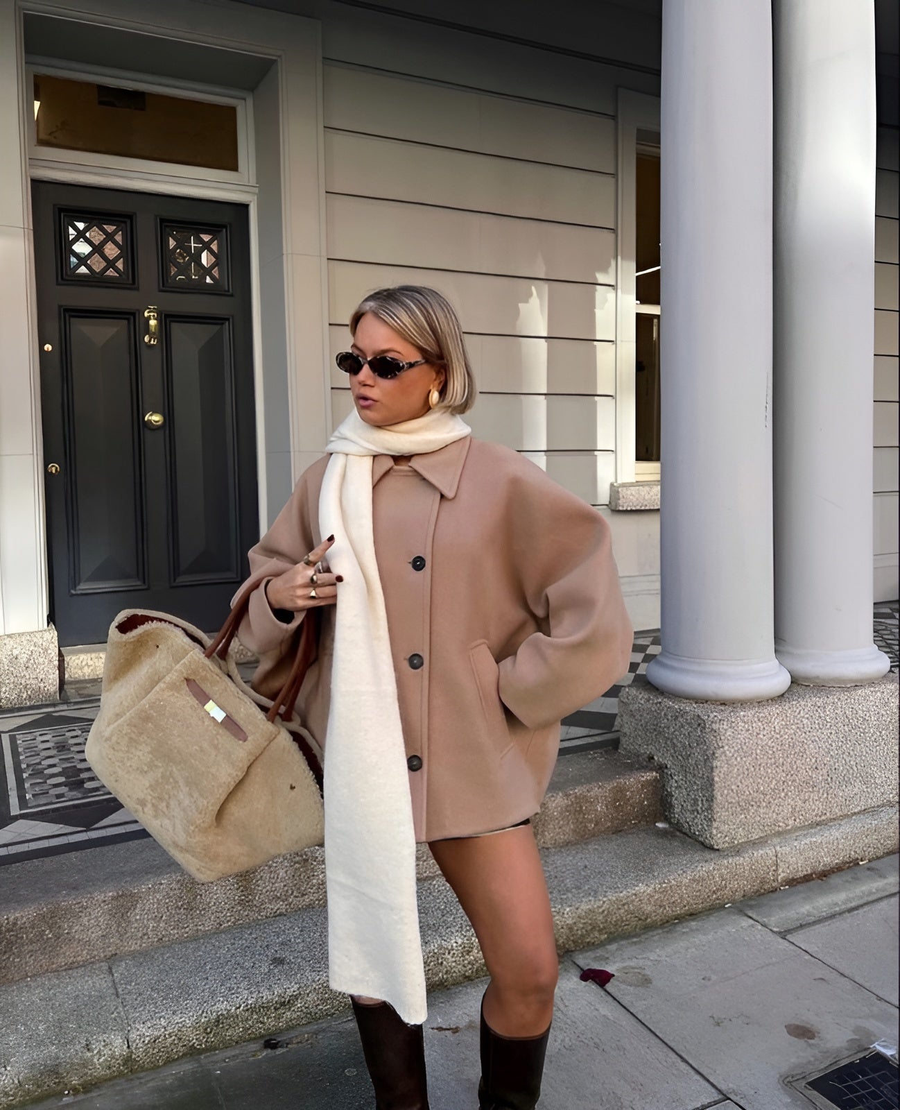 Lizzy | Trendy oversized wollen jas-Grace Aura