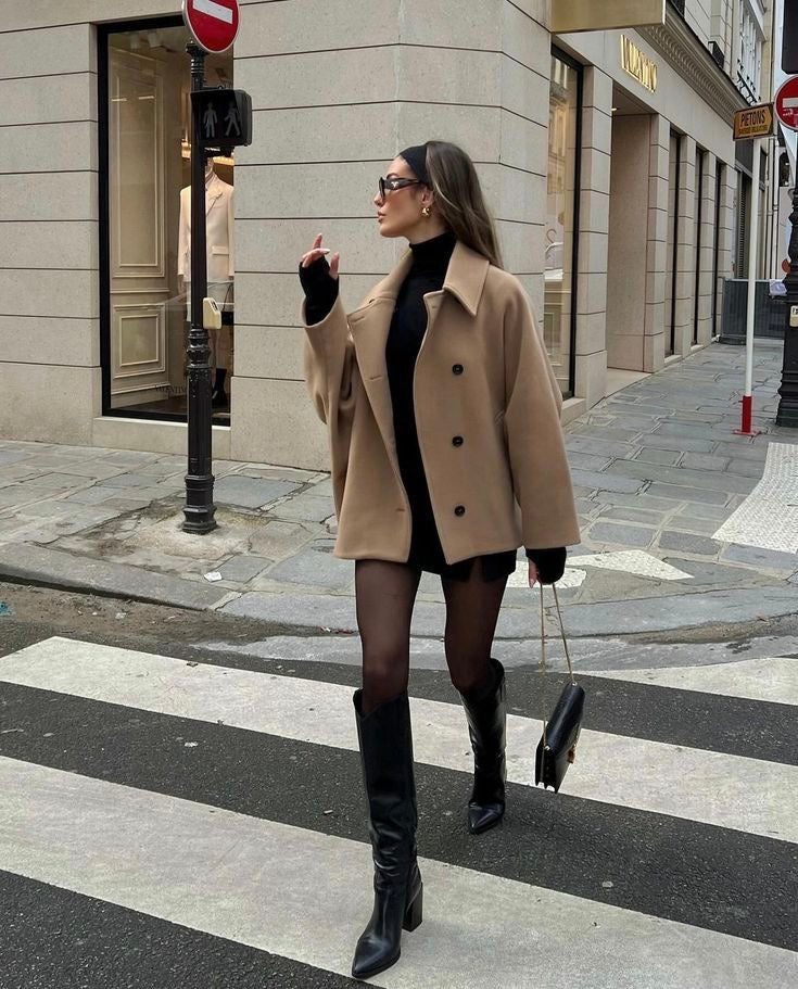 Lizzy | Trendy oversized wollen jas-Grace Aura