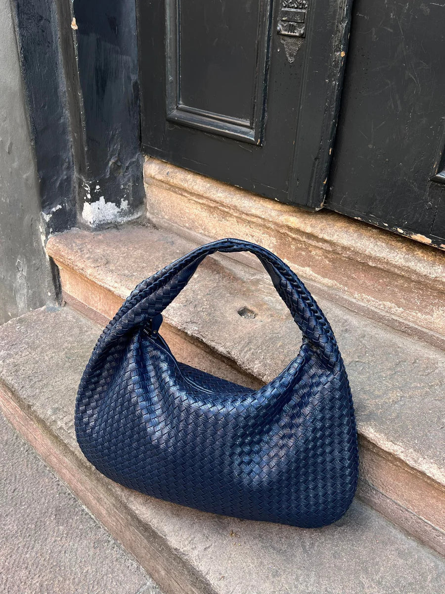 Gewebte Tasche – Kunstleder – Reißverschluss – Umhängetasche – Damentaschen