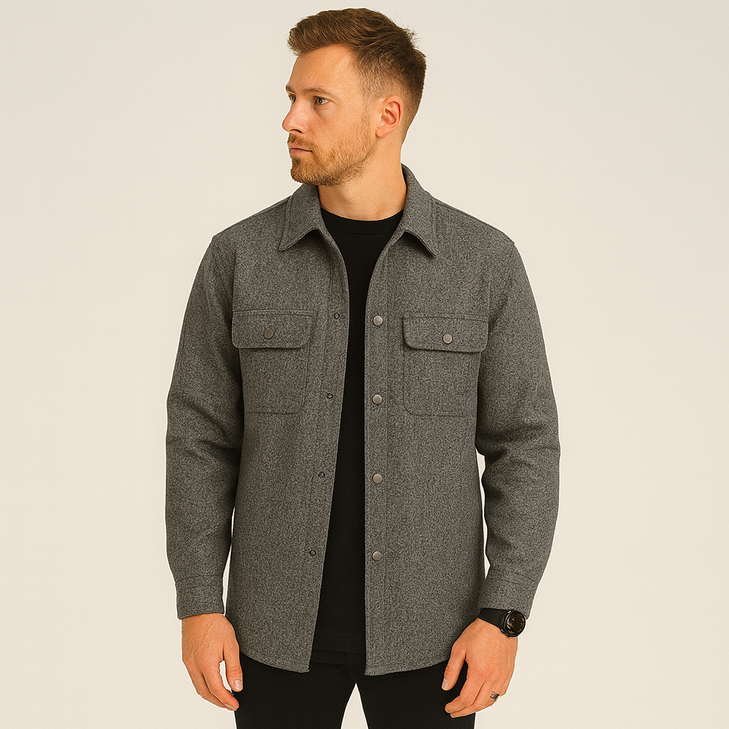 Herren-Overshirt – mit Knöpfen – Brusttaschen – Hemdjacke – Herrenjacke