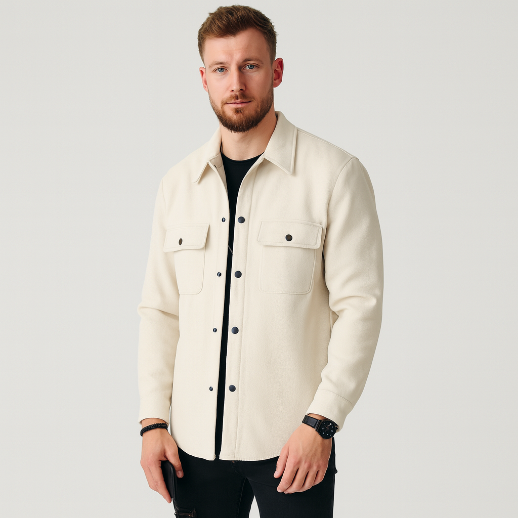 Herren-Overshirt – mit Knöpfen – Brusttaschen – Hemdjacke – Herrenjacke