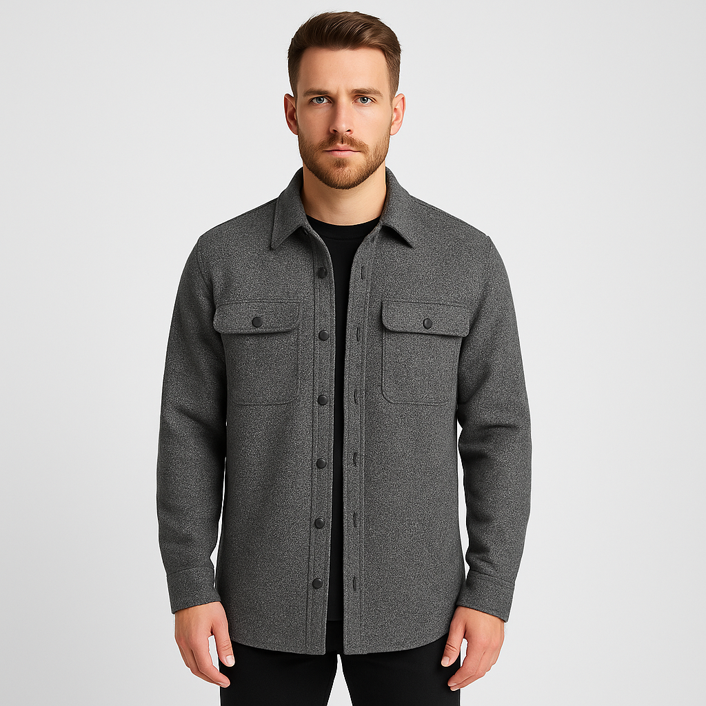 Herren-Overshirt – mit Knöpfen – Brusttaschen – Hemdjacke – Herrenjacke