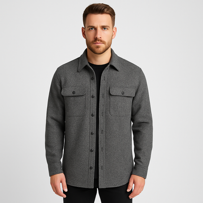 Herren-Overshirt – mit Knöpfen – Brusttaschen – Hemdjacke – Herrenjacke