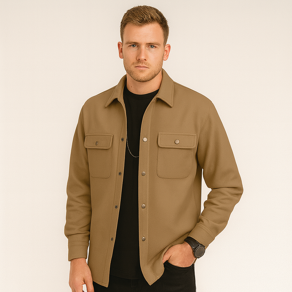 Herren-Overshirt – mit Knöpfen – Brusttaschen – Hemdjacke – Herrenjacke
