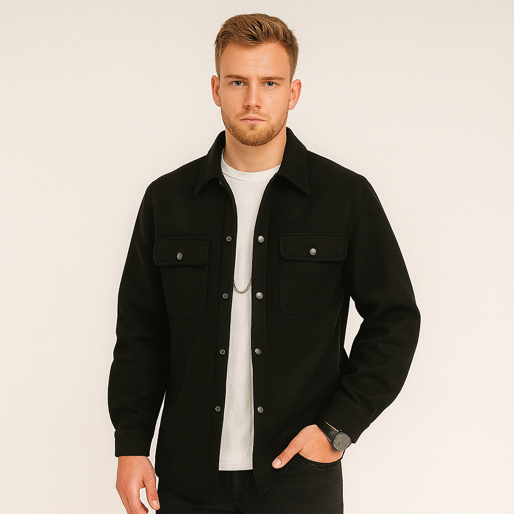 Herren-Overshirt – mit Knöpfen – Brusttaschen – Hemdjacke – Herrenjacke