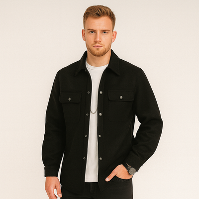 Herren-Overshirt – mit Knöpfen – Brusttaschen – Hemdjacke – Herrenjacke