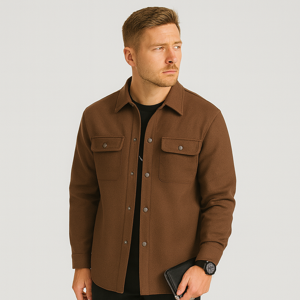 Herren-Overshirt – mit Knöpfen – Brusttaschen – Hemdjacke – Herrenjacke