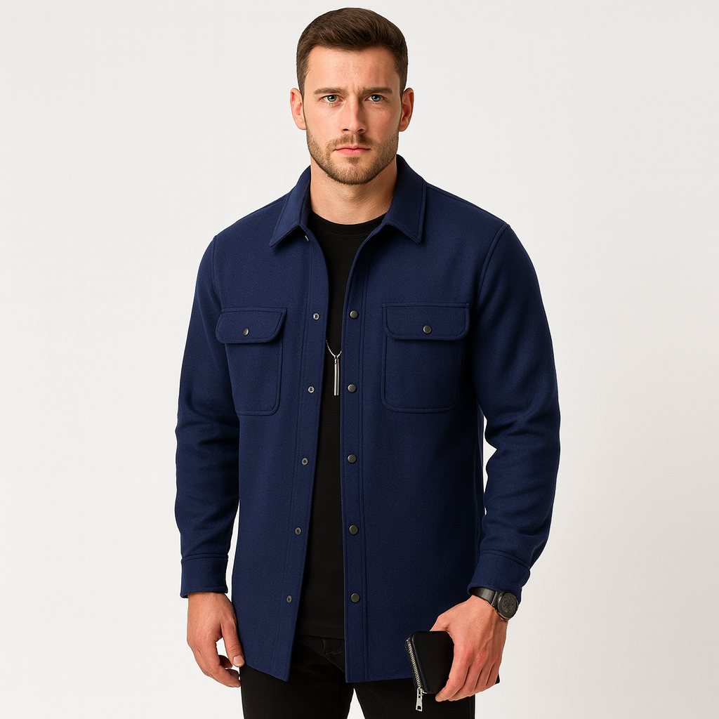 Herren-Overshirt – mit Knöpfen – Brusttaschen – Hemdjacke – Herrenjacke