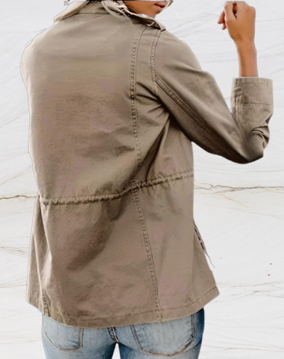 Cargo-Jacke – Reißverschluss – Taschen – Parka-Jacke – Damenjacken