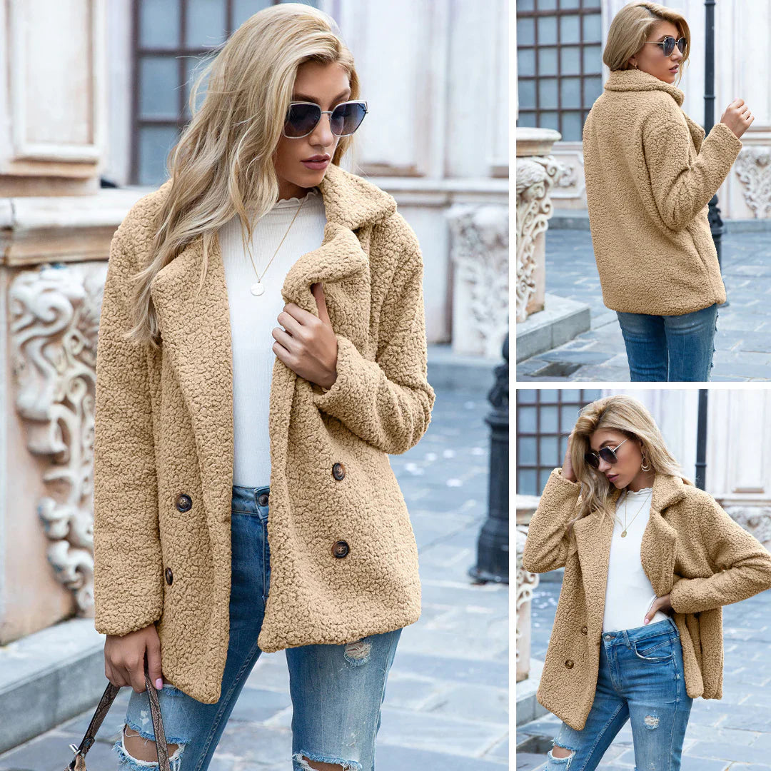 Teddyjacke - Zweireiher - Teddyfleece - Herbstjacke - Damenjacke