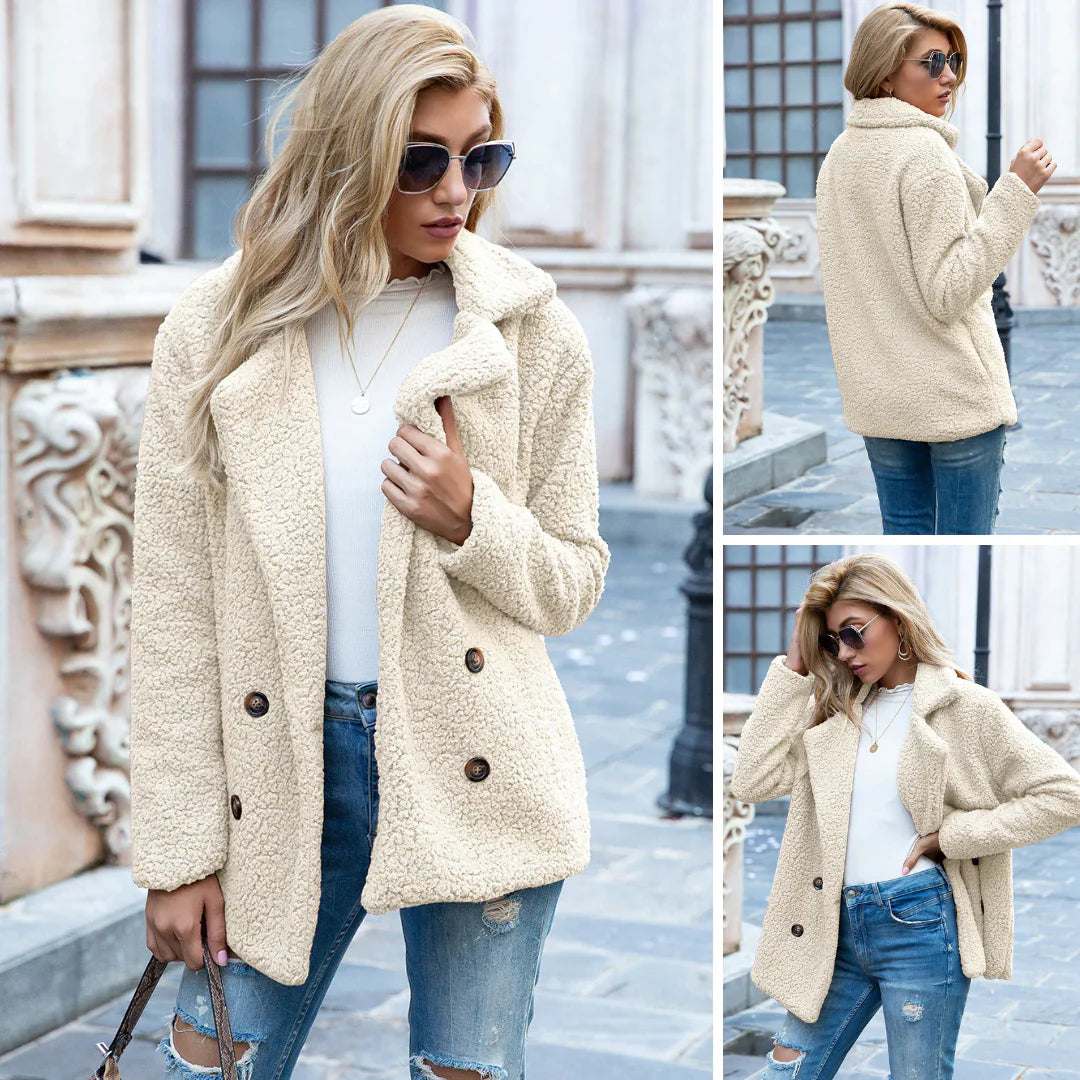 Teddyjacke - Zweireiher - Teddyfleece - Herbstjacke - Damenjacke
