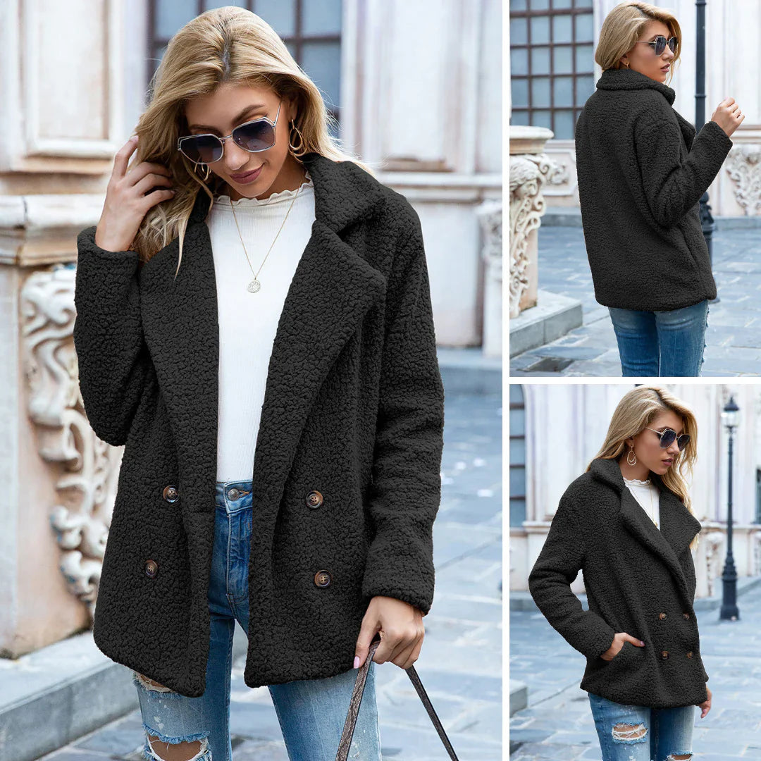 Teddyjacke - Zweireiher - Teddyfleece - Herbstjacke - Damenjacke
