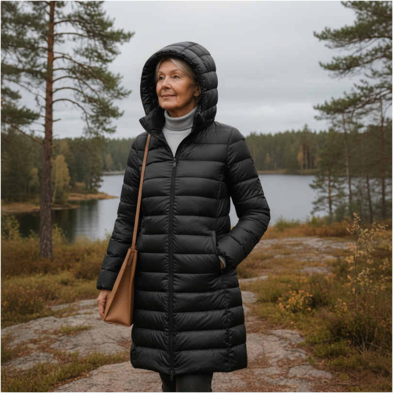Daunenjacke – Leicht – Mit Kapuze – Pufferjacke – Wintermantel für Frauen