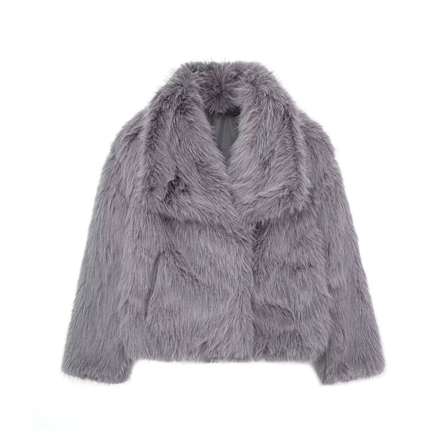 Nepbontjas - Kort - Pluizig - Bontjas - Winterjas voor dames-Boetiek Moda