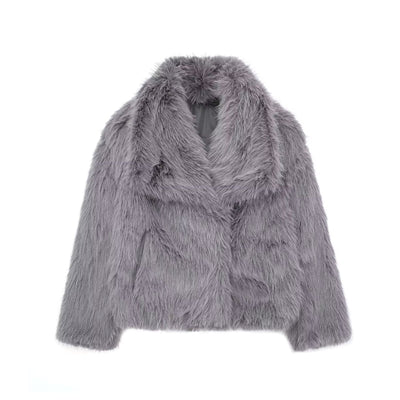 Nepbontjas - Kort - Pluizig - Bontjas - Winterjas voor dames-Boetiek Moda