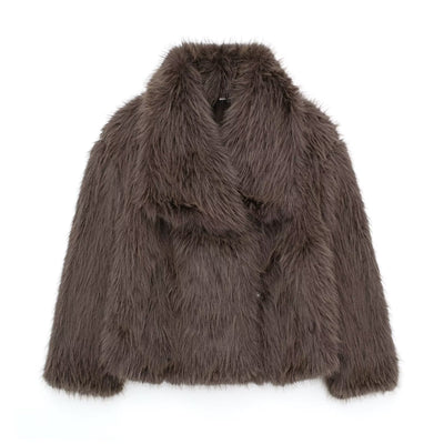 Nepbontjas - Kort - Pluizig - Bontjas - Winterjas voor dames-Boetiek Moda