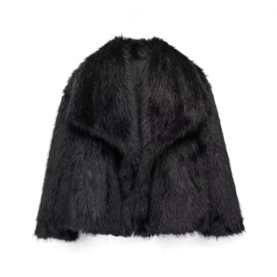 Nepbontjas - Kort - Pluizig - Bontjas - Winterjas voor dames-Boetiek Moda