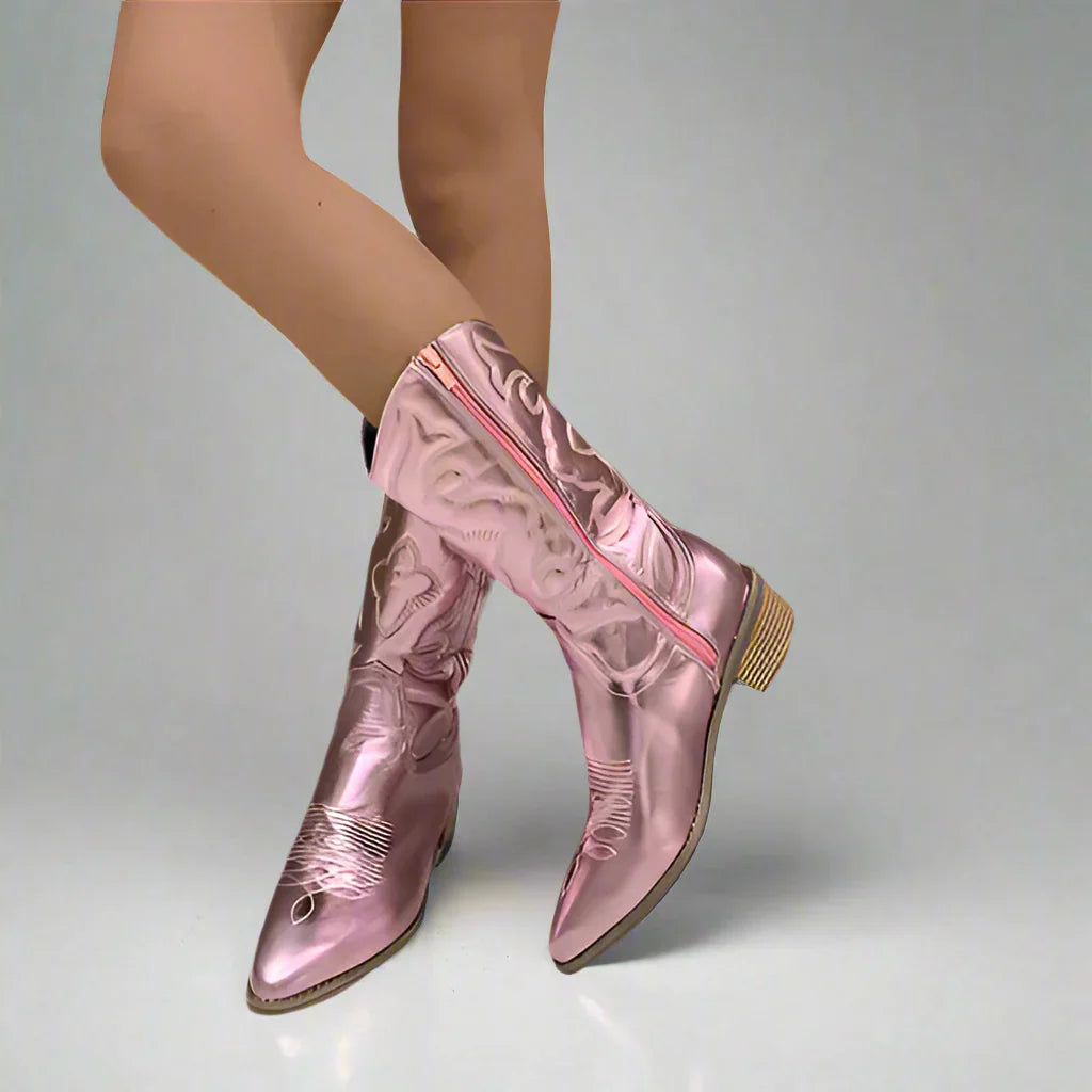 Cowgirl-Stiefel – Western – Blockabsatz – Cowboystiefel – Damenstiefel