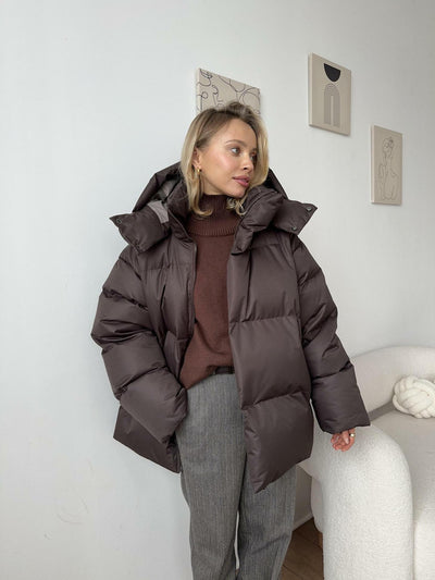 Pufferjacke – mit Kapuze – warm – wattierte Jacke – Winterjacke für Damen