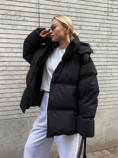 Pufferjacke – mit Kapuze – warm – wattierte Jacke – Winterjacke für Damen