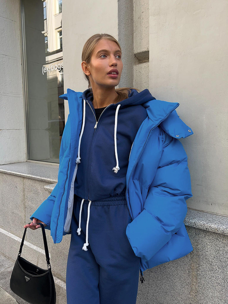 Pufferjacke – mit Kapuze – warm – wattierte Jacke – Winterjacke für Damen