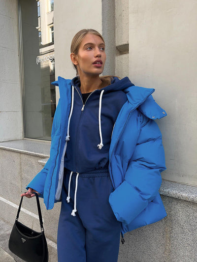 Pufferjacke – mit Kapuze – warm – wattierte Jacke – Winterjacke für Damen