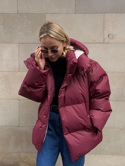 Pufferjacke – mit Kapuze – warm – wattierte Jacke – Winterjacke für Damen