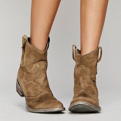 Kurze Cowboystiefel | Western | Wildleder | Stiefeletten | Damenstiefel