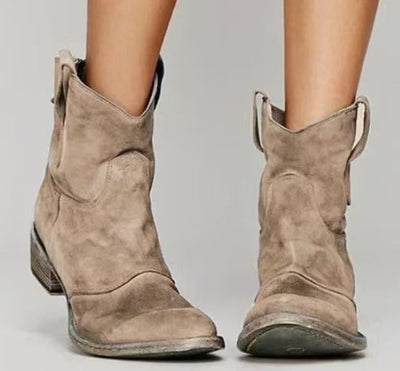 Kurze Cowboystiefel | Western | Wildleder | Stiefeletten | Damenstiefel