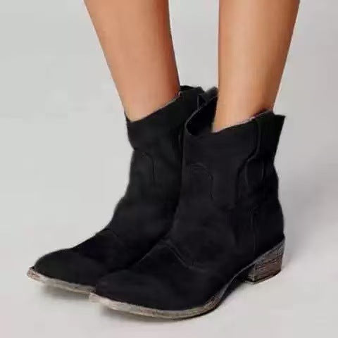 Kurze Cowboystiefel | Western | Wildleder | Stiefeletten | Damenstiefel