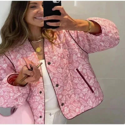 Steppjacke | Rosa | Übergröße | Damen Wattejacke | Damenjacke