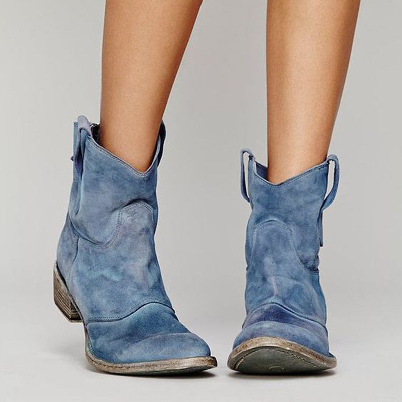Kurze Cowboystiefel | Western | Wildleder | Stiefeletten | Damenstiefel