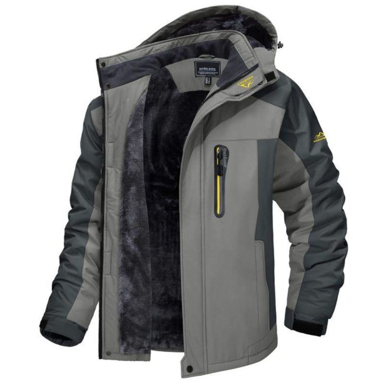 Skijacke – mit Kapuze – mit Fellfutter – Schneejacke – Winterjacke für Herren