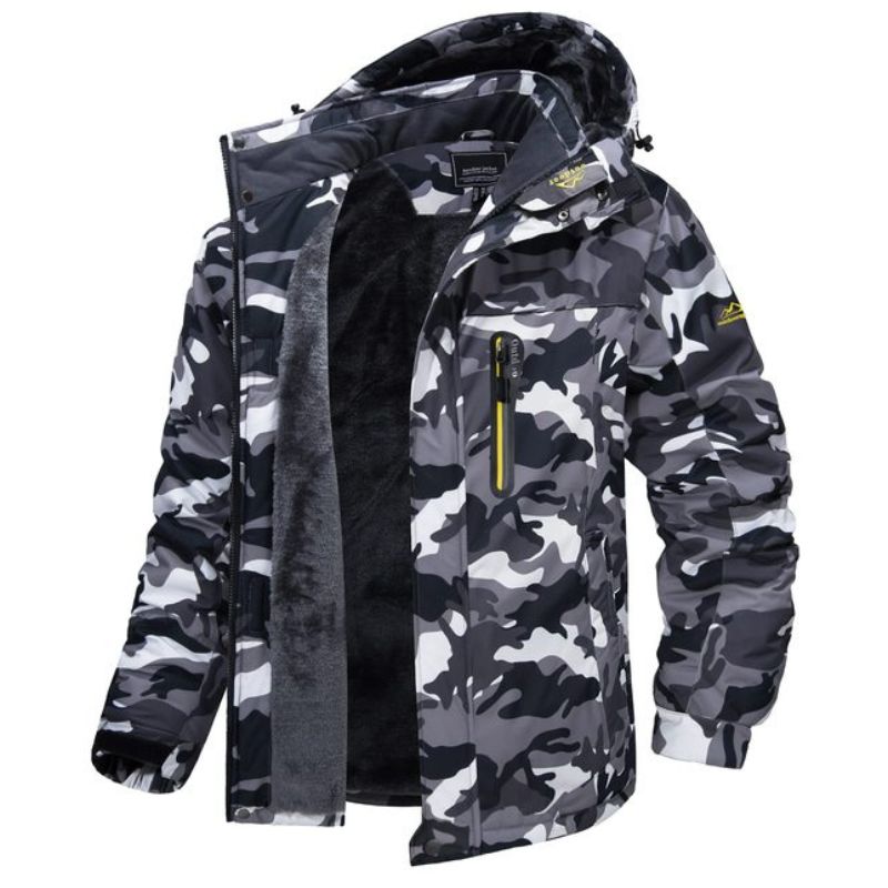Skijacke – mit Kapuze – mit Fellfutter – Schneejacke – Winterjacke für Herren