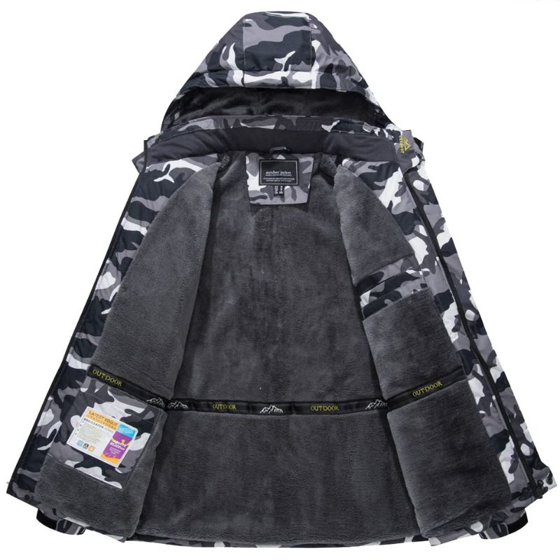 Skijacke – mit Kapuze – mit Fellfutter – Schneejacke – Winterjacke für Herren