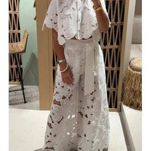 Palazzo-Set | Hose und Top | Spitze | Sommer Co-ord-Fashion Peak