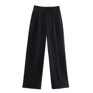 Plisseehose | Gerades Bein | Smart Casual | Hose mit Umschlag | Damenhose-Fashion Peak