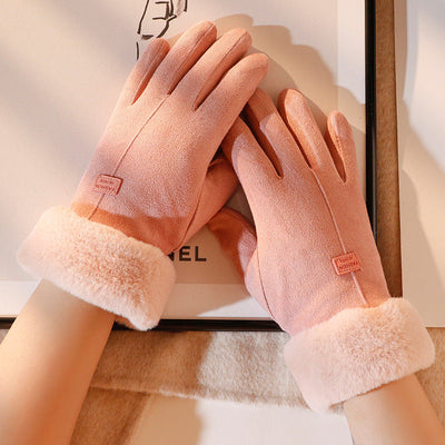 Winterhandschuhe – Warm – Mit Fell gefüttert – Touchscreen-Handschuhe – Damenhandschuhe